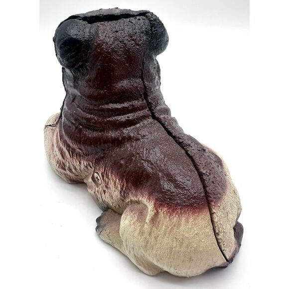 Antique Hubley Old English Bulldog Laying Down Cast Iron Still Penny Bank Rare - Picture 5 of 13